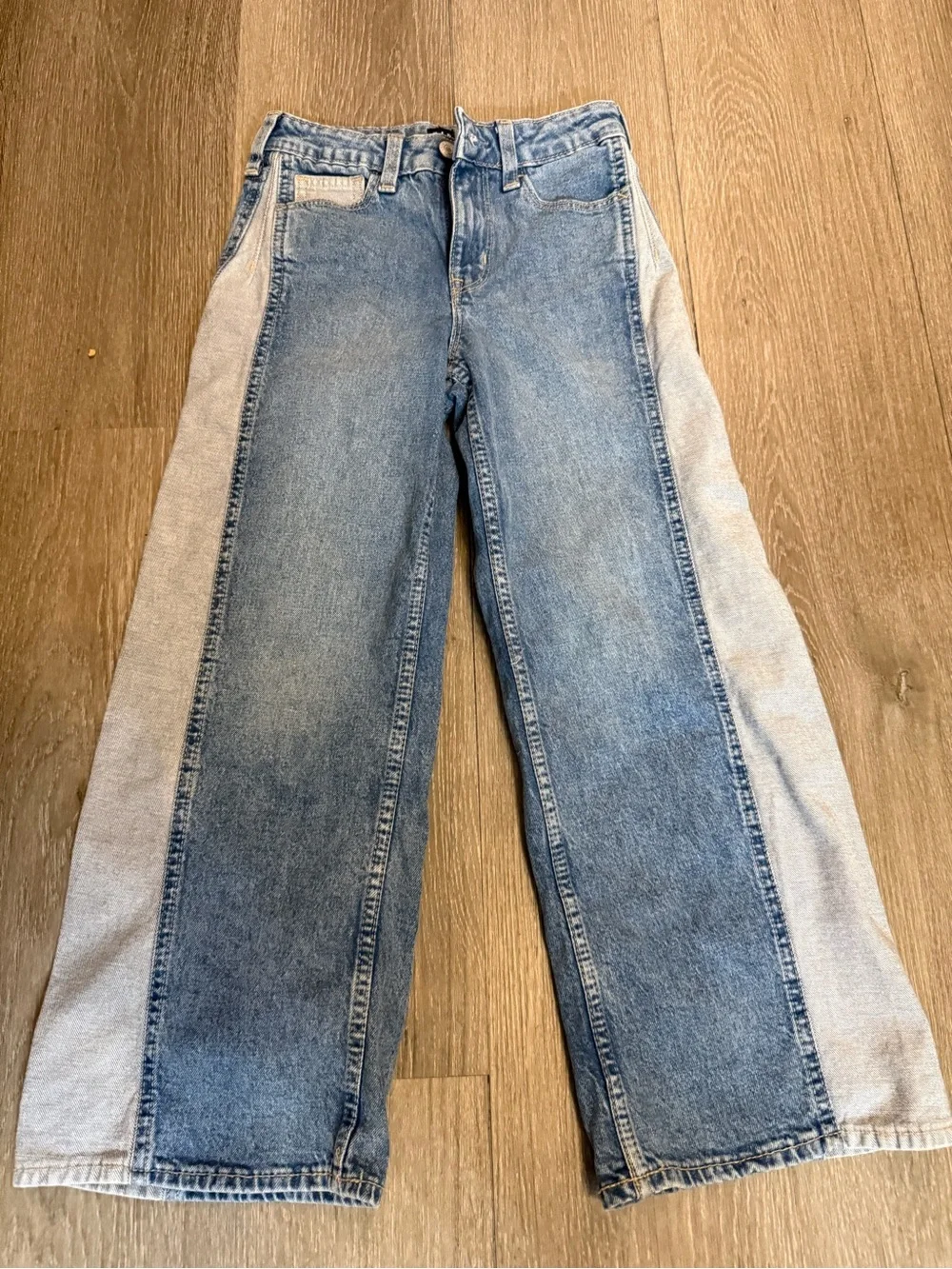 GAP Contrasting Light & Dark Blue wide leg girls Jeans